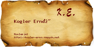 Kogler Ernő névjegykártya